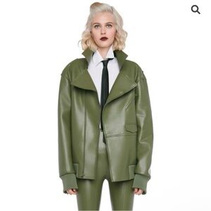 Norma Kamali Green Bomber Jacket
